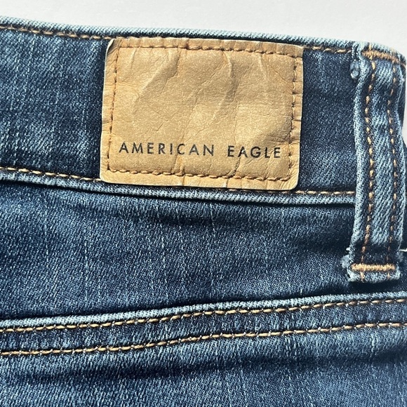 American Eagle Ne(x)t Level Stretch Hi Rise Shortie Denim Jean Shorts AE  Sz 4 - Picture 3 of 11